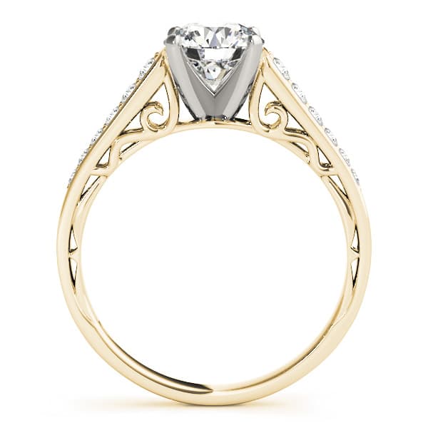 Engagement Ring, style 84768, Side view in yellow gold