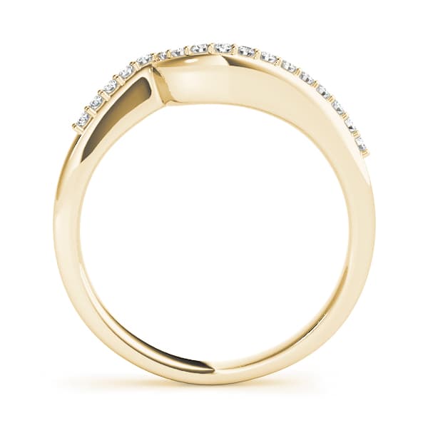 Prong Set Curved Wedding Bands (1/8 ct. tw.), Side view in yellow gold