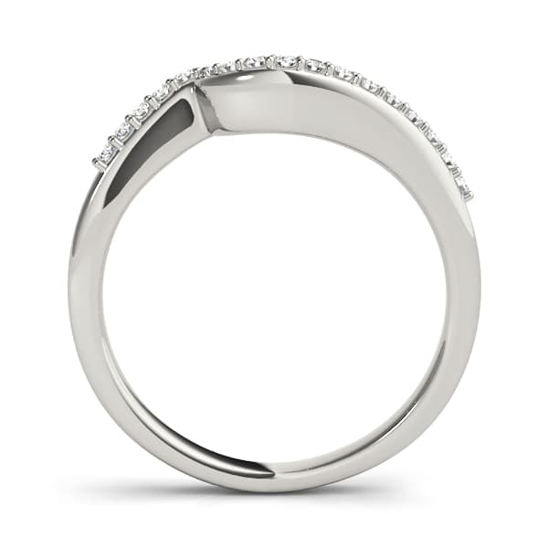Prong Set Curved Wedding Bands (1/8 ct. tw.), Side view in white gold or platinum