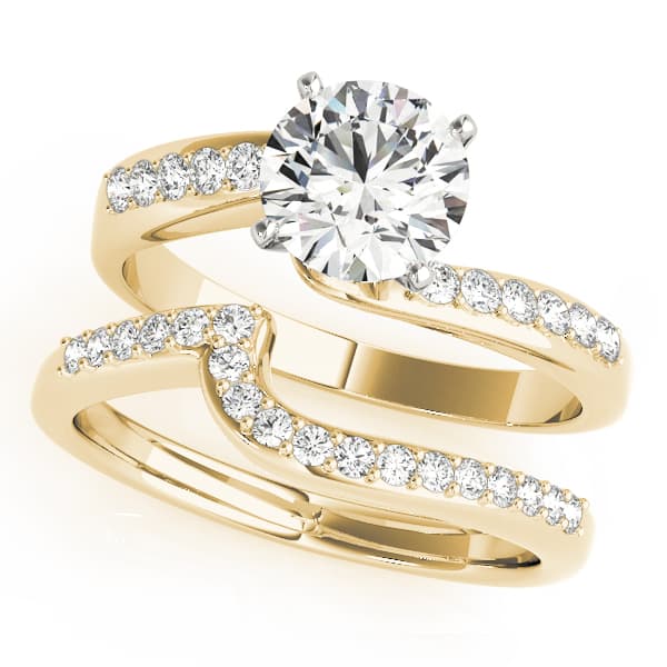 Engagement Ring, style 84770, On hand view in yellow gold