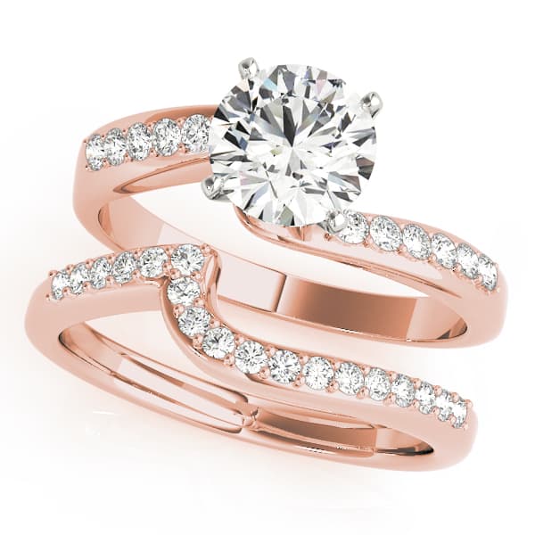 Engagement Ring, style 84770, On hand view in rose gold