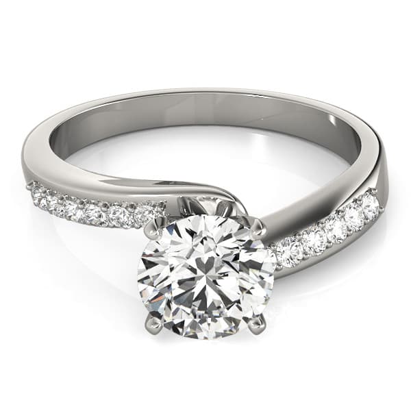 Engagement Ring, style 84770, Top view in white gold or platinum