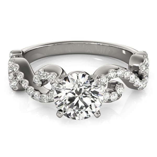 Engagement Ring, style 84772, On hand view in white gold or platinum