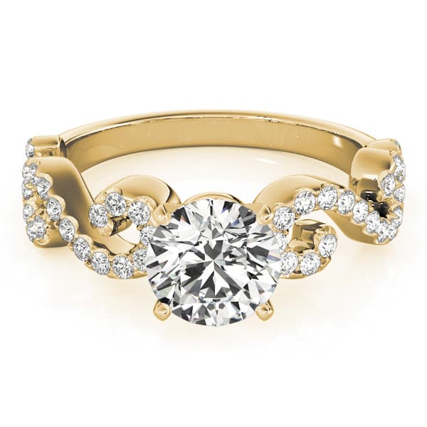 Engagement Ring, style 84772, Top view in yellow gold