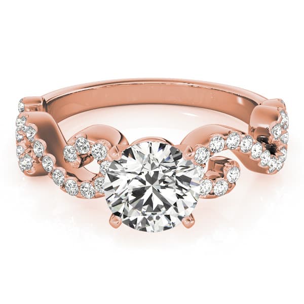 Engagement Ring, style 84772, Top view in rose gold