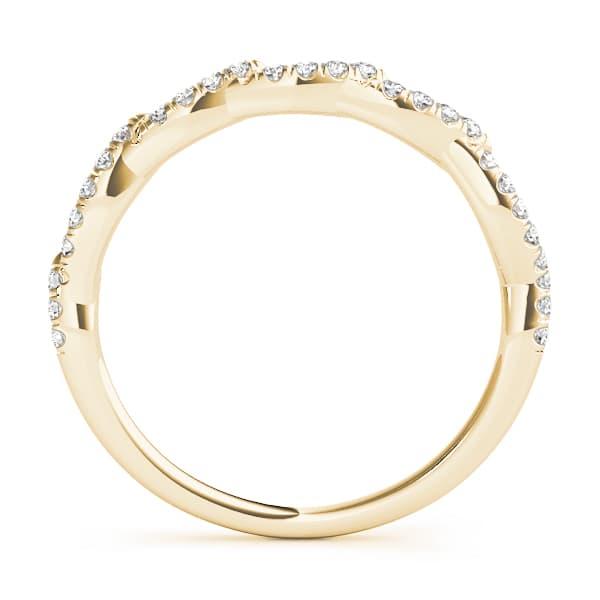 Wavy Wedding Band (1/8 ct. tw.), Side view in yellow gold