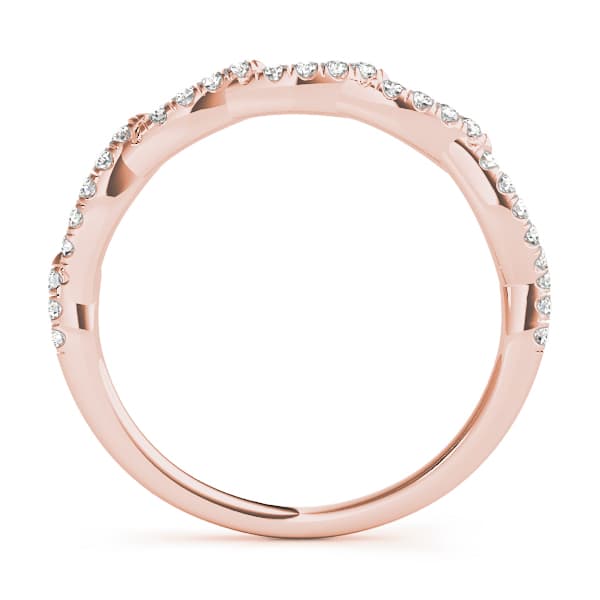 Wavy Wedding Band (1/8 ct. tw.), Side view in rose gold