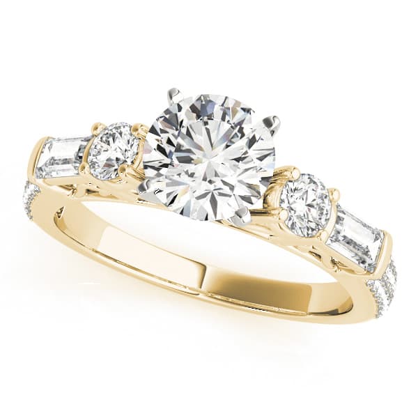 Engagement Ring, style 84775, Front view in yellow gold