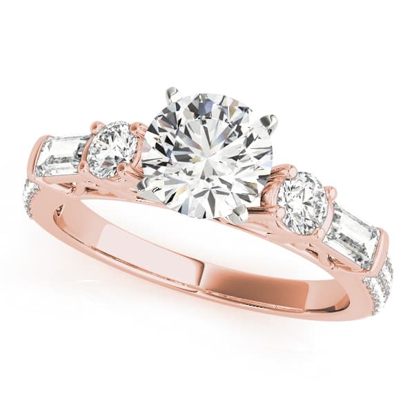 Engagement Ring, style 84775, Front view in rose gold