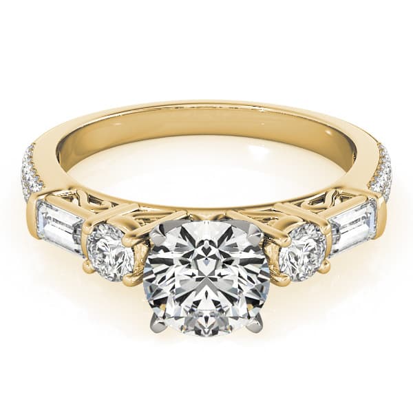 Engagement Ring, style 84775, Top view in yellow gold