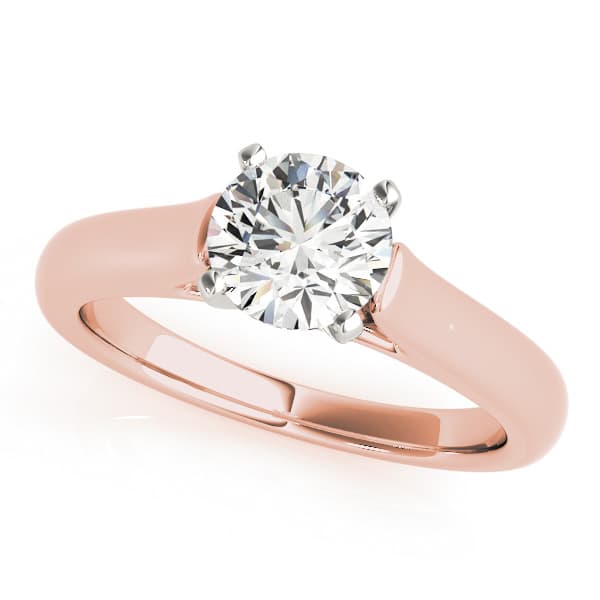Cathedral Engagement Ring, style 84776, Front view in rose gold