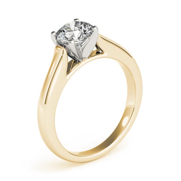 Cathedral Engagement Ring, style 84776, On hand view in yellow gold