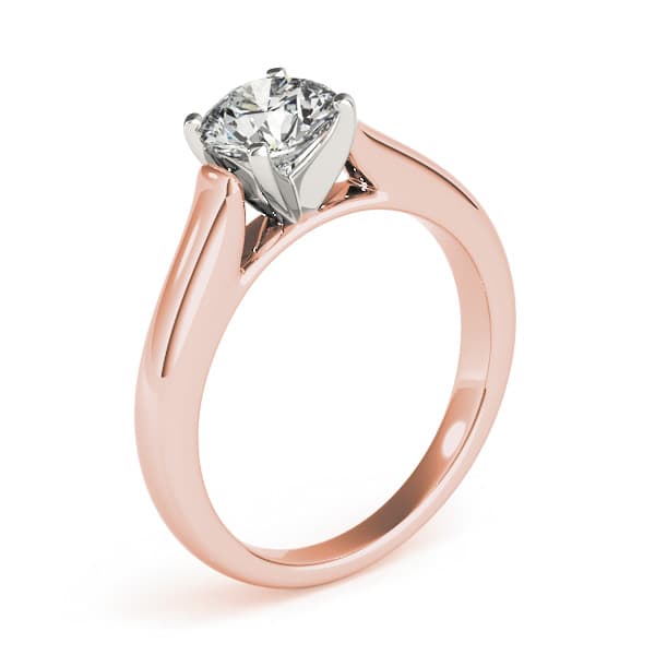 Cathedral Engagement Ring, style 84776, On hand view in rose gold