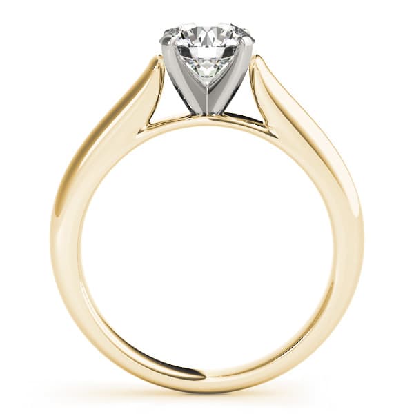 Cathedral Engagement Ring, style 84776, Side view in yellow gold