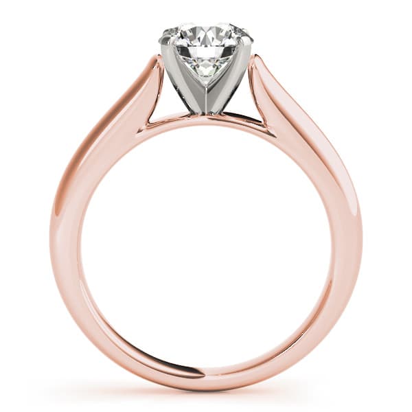 Cathedral Engagement Ring, style 84776, Side view in rose gold