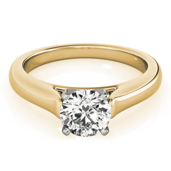Cathedral Engagement Ring, style 84776, Top view in yellow gold