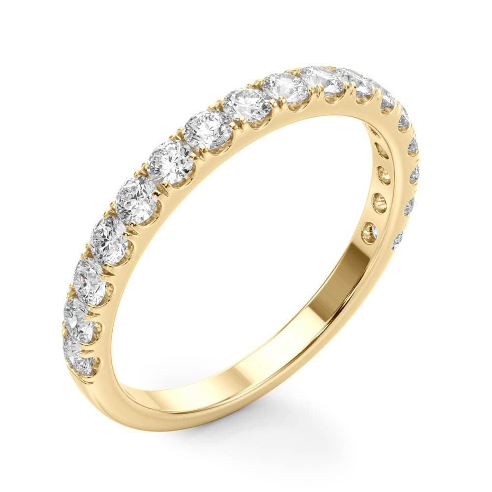 Straight Split Prong Wedding Band (1/4 ct. tw.), Angle view in yellow gold