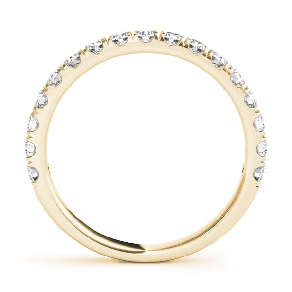 Straight Split Prong Wedding Band (1/4 ct. tw.), Side view in yellow gold