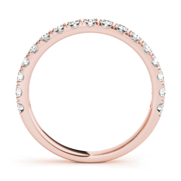 Straight Split Prong Wedding Band (1/4 ct. tw.), Side view in rose gold