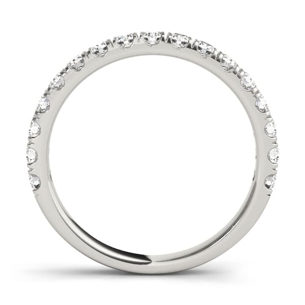 Straight Split Prong Wedding Band (0.98 ct. tw.), Side view in white gold or platinum