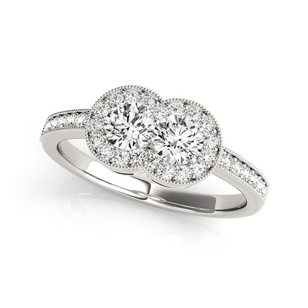 Two Stone Ring — 1 CT — View 1