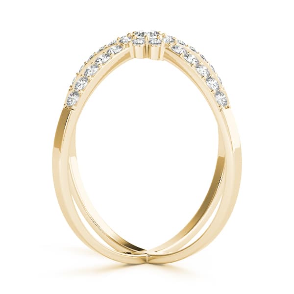 Double Row Prong Halo Fashion Ring (1/4 ct. tw.), Side view in yellow gold