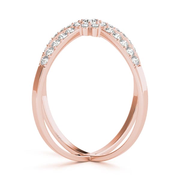 Double Row Prong Halo Fashion Ring (1/4 ct. tw.), Side view in rose gold