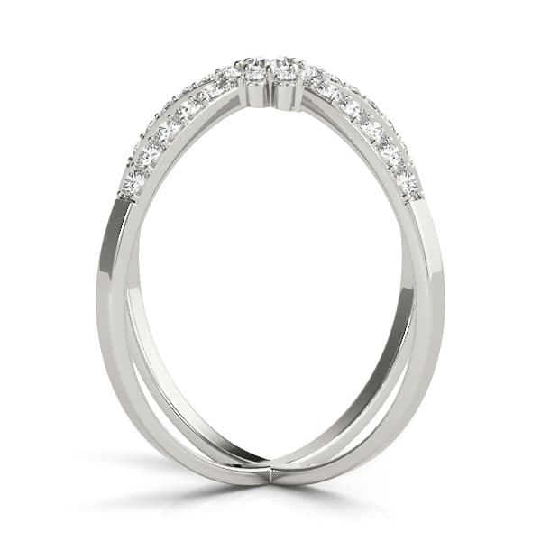 Double Row Prong Halo Fashion Ring (1/4 ct. tw.), Side view in white gold or platinum