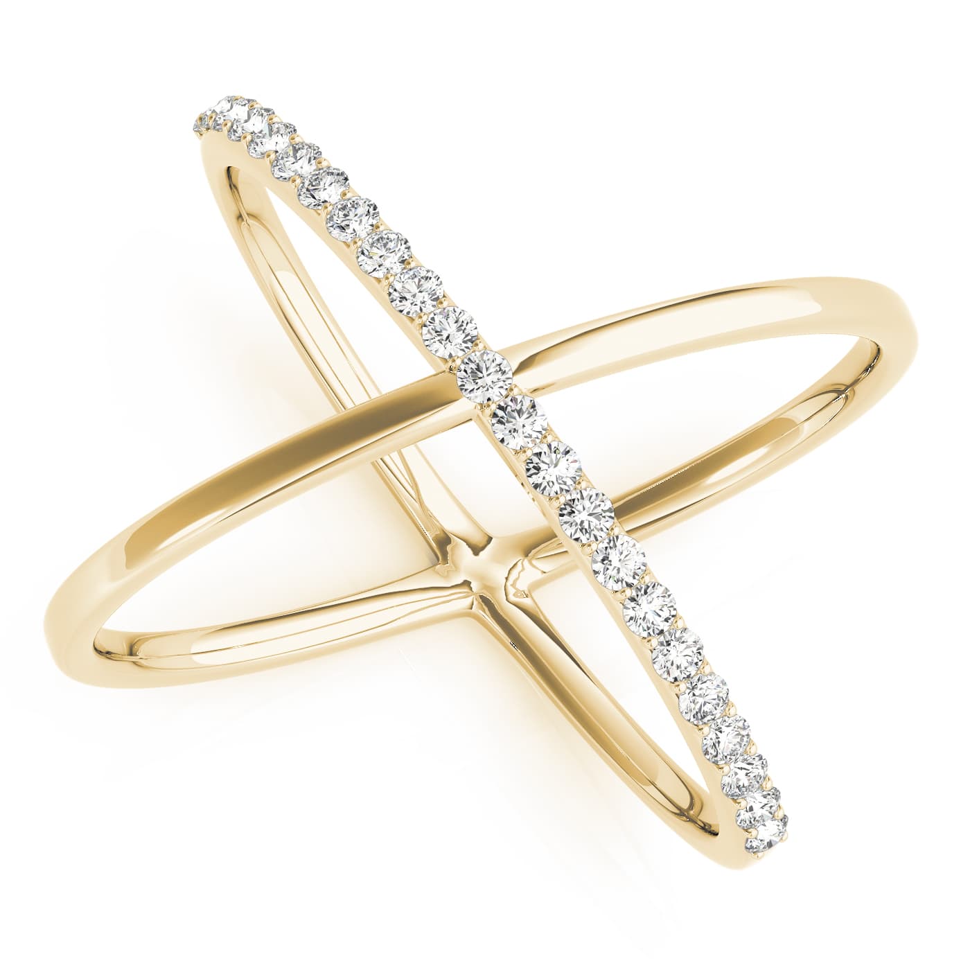 Single Row Shared Prong Fashion Ring (0.17 ct. tw.), Front view in yellow gold