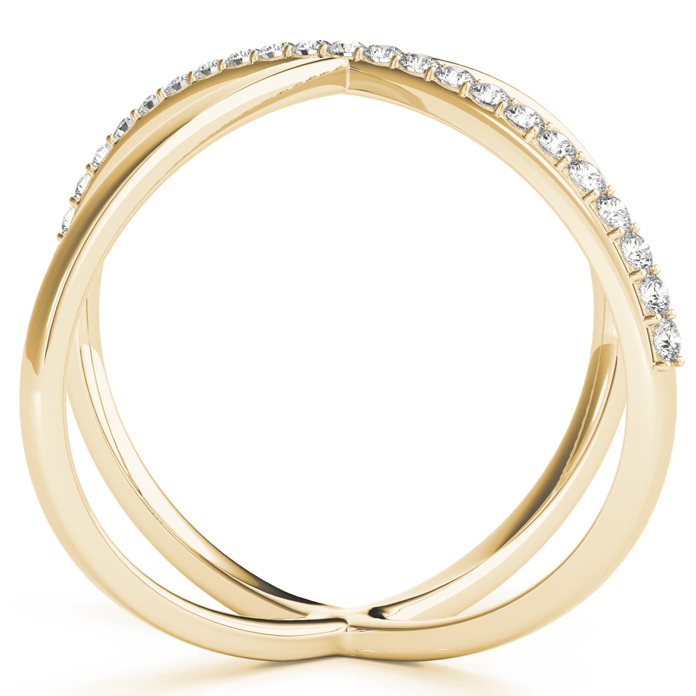 Single Row Shared Prong Fashion Ring (0.17 ct. tw.), On hand view in yellow gold