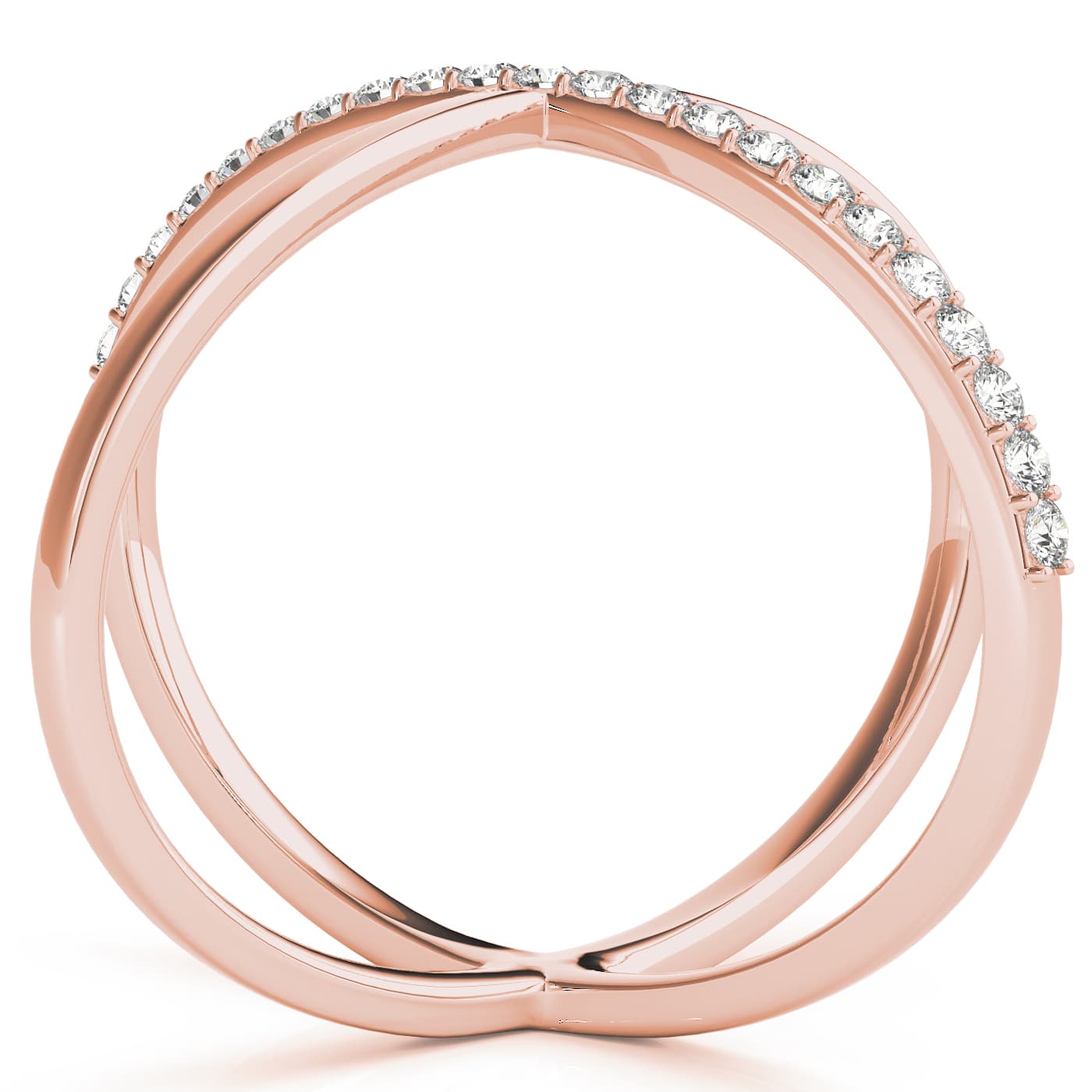 Single Row Shared Prong Fashion Ring (0.17 ct. tw.), On hand view in rose gold