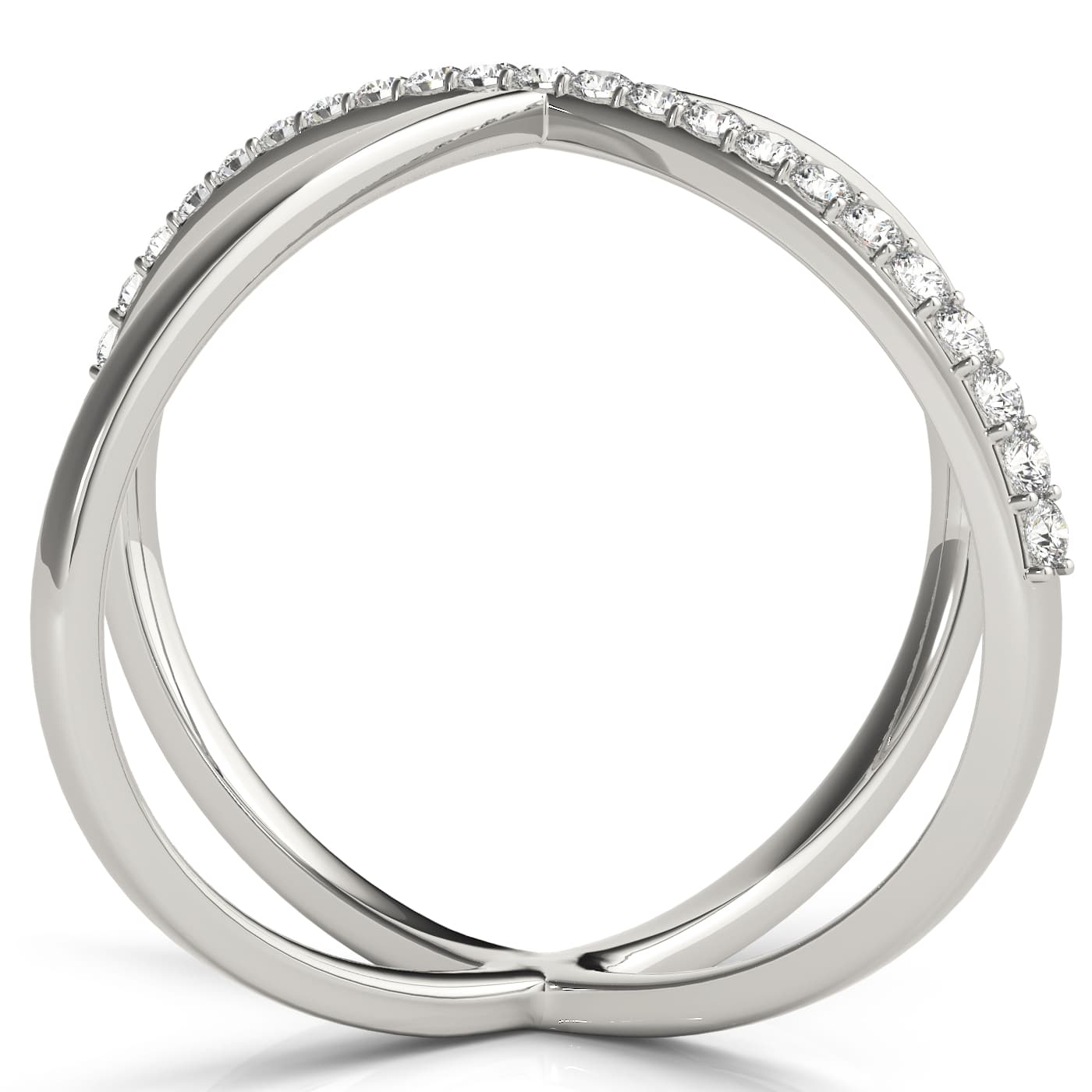 Single Row Shared Prong Fashion Ring (0.17 ct. tw.), On hand view in white gold or platinum