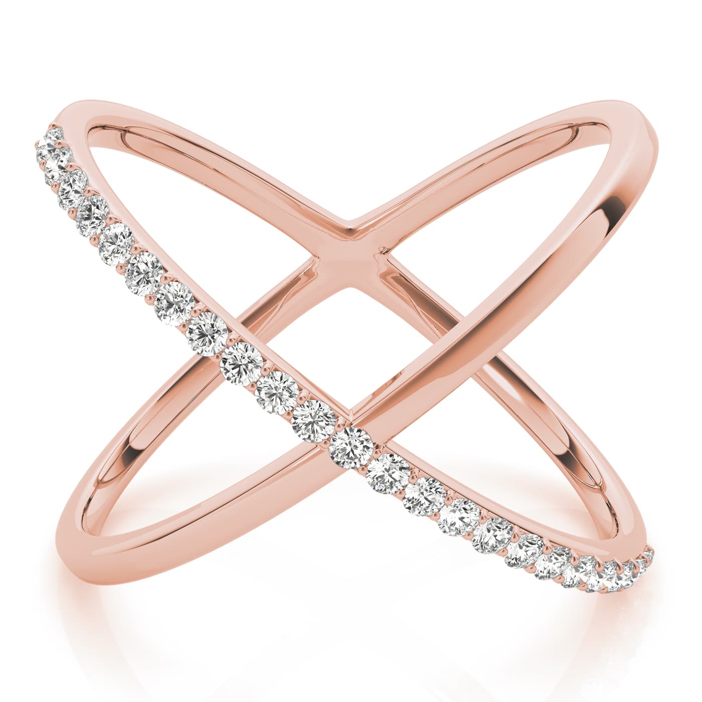 Single Row Shared Prong Fashion Ring (0.17 ct. tw.), Side view in rose gold