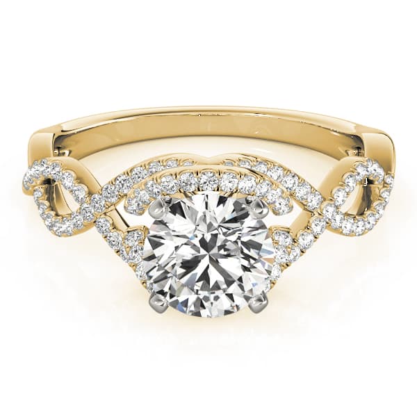 Infinity Twisted Shank Engagement Ring, style 84813, On hand view in yellow gold