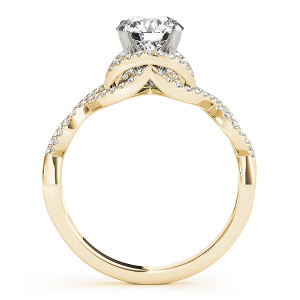 Infinity Twisted Shank Engagement Ring, style 84813, Side view in yellow gold