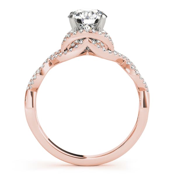 Infinity Twisted Shank Engagement Ring, style 84813, Side view in rose gold