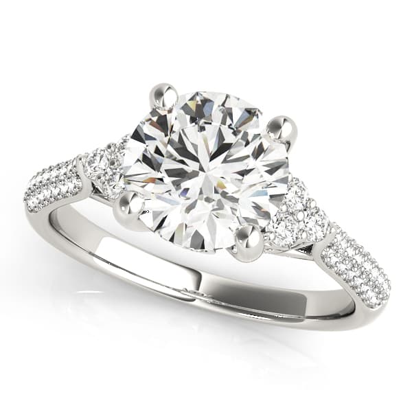 Multirow Pavé Cluster Side Engagement Ring — style 84814 in 10k White Gold