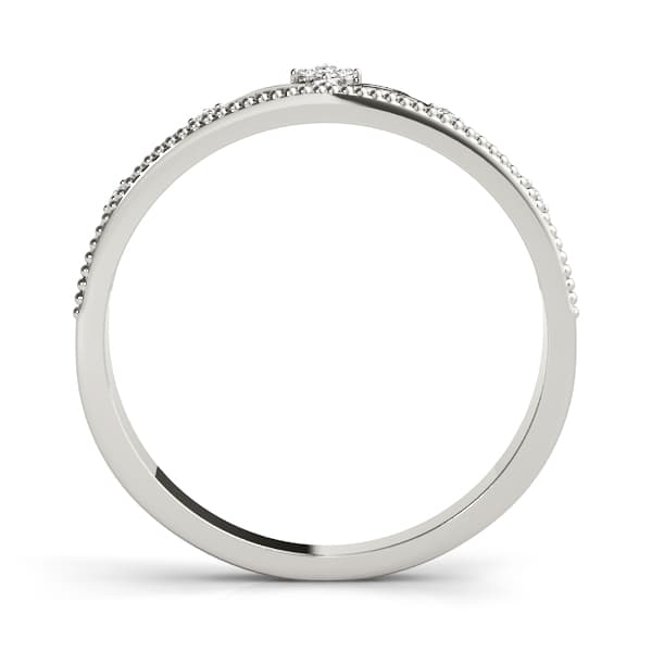 Filigree Crown Shape Milgrain Fashion Rings (0.04 ct. tw.), Side view in white gold or platinum