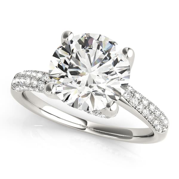 Bypass Multirow Pavé Engagement Ring — style 84816 in 10k White Gold