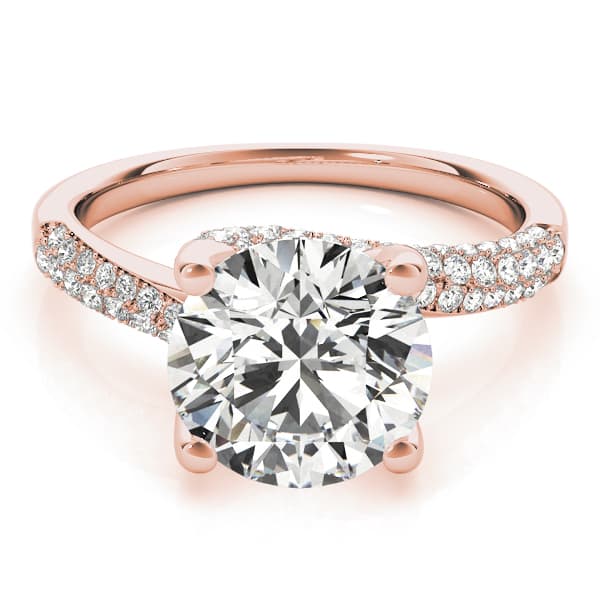 Bypass Multi-Row Pavé Engagement Ring, style 84816, On hand view in rose gold