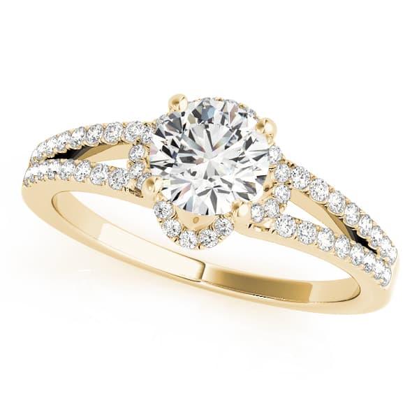 Engagement Ring, style 84818, Front view in yellow gold