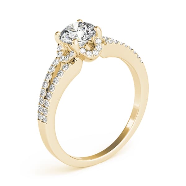 Engagement Ring, style 84818, Angle view in yellow gold