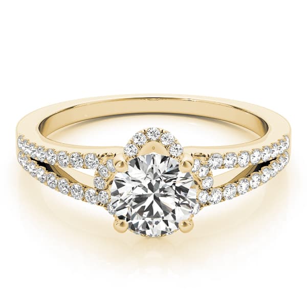 Engagement Ring, style 84818, On hand view in yellow gold