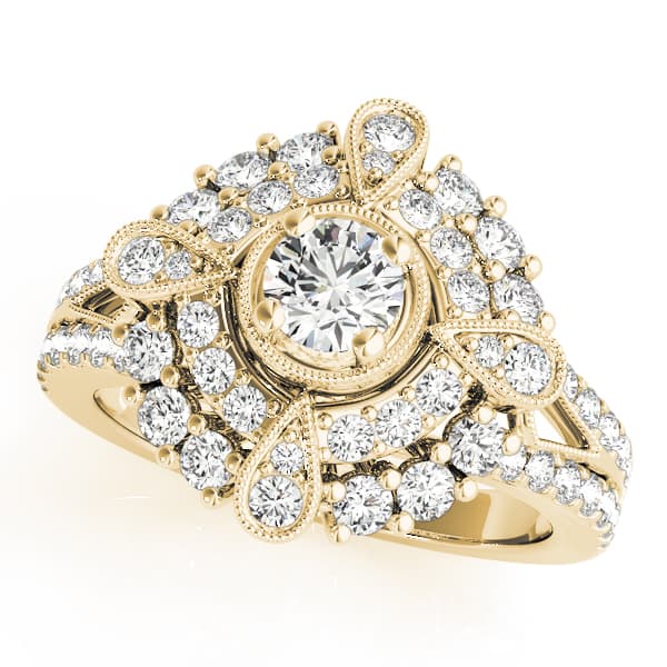 Engagement Ring, style 84819, Front view in yellow gold