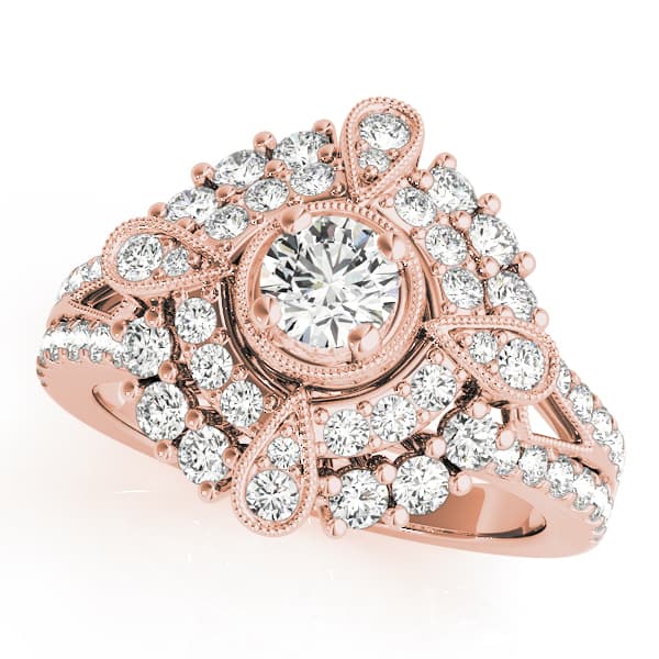 Engagement Ring, style 84819, Front view in rose gold