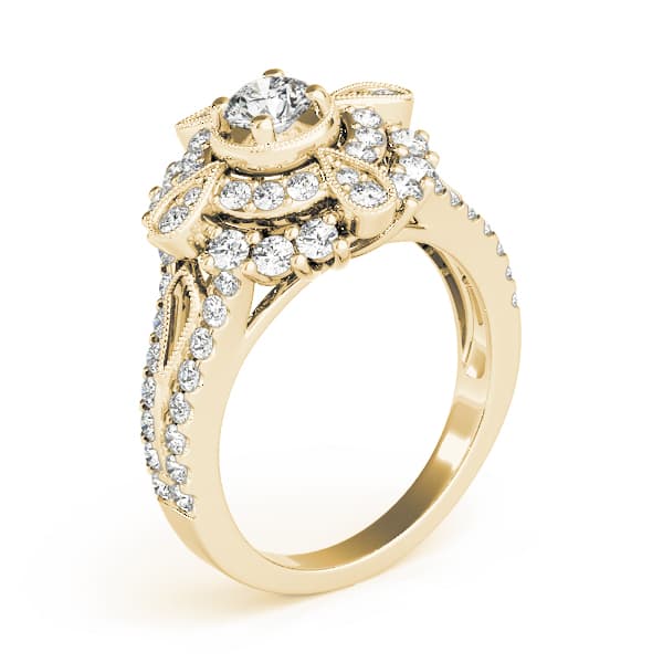 Engagement Ring, style 84819, Angle view in yellow gold