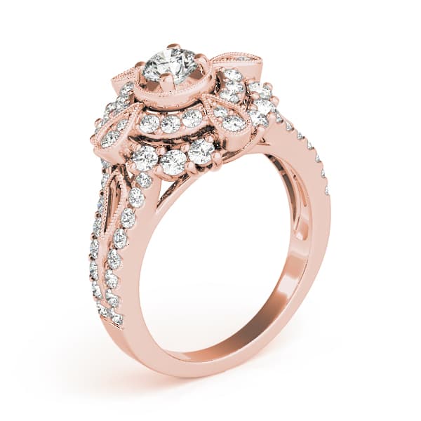 Engagement Ring, style 84819, Angle view in rose gold