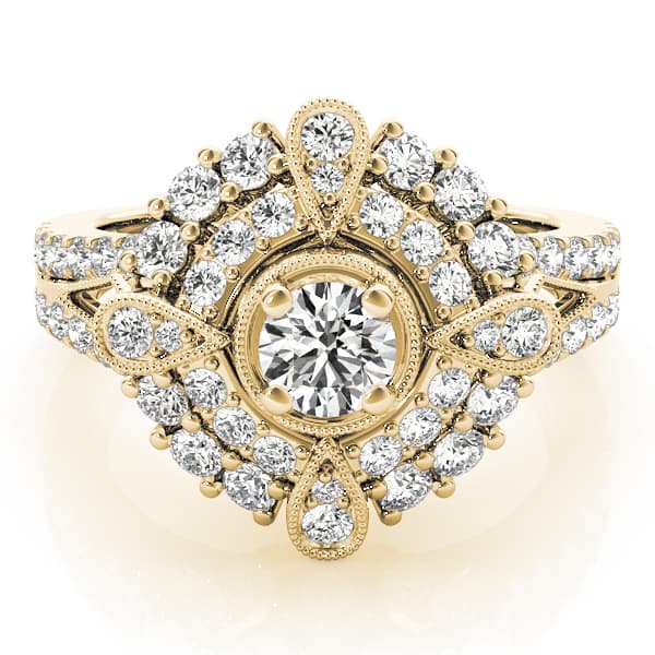 Engagement Ring, style 84819, On hand view in yellow gold