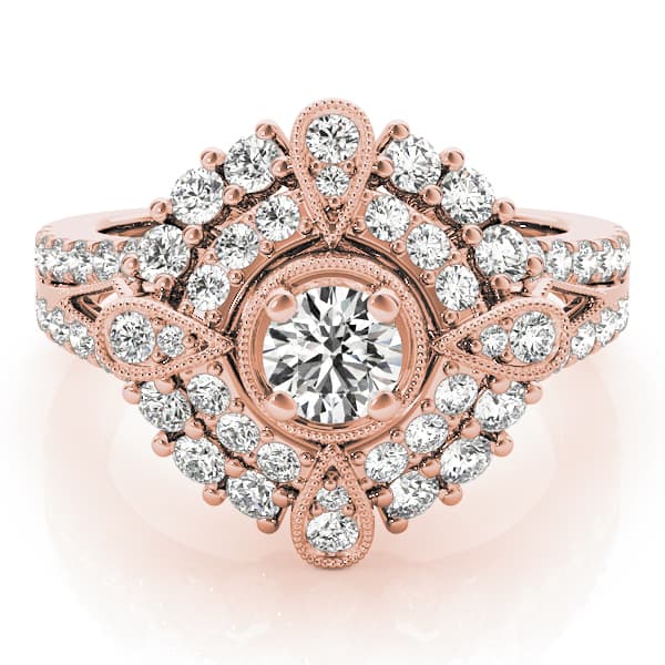 Engagement Ring, style 84819, On hand view in rose gold