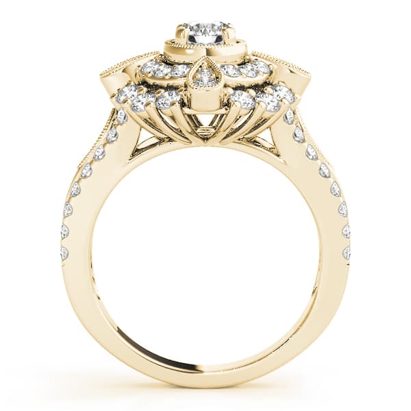 Engagement Ring, style 84819, Side view in yellow gold